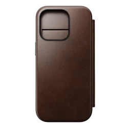Чехол-книжка (кожаный) Apple iPhone 16 Pro NOMAD Horween® Modern Leather Folio with Magsafe Rustic Brown