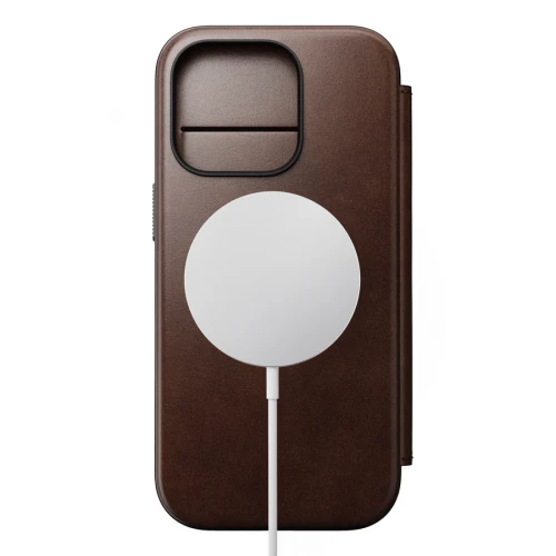 Чехол-книжка (кожаный) Apple iPhone 16 Pro Max NOMAD Horween® Modern Leather Folio with Magsafe Rustic Brown
