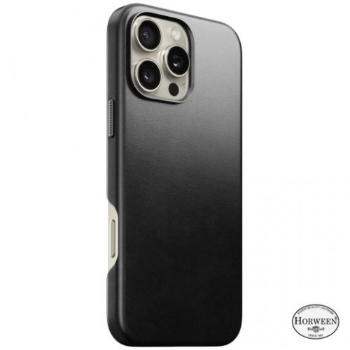 Чехол-накладка (кожаный) Apple iPhone 16 Pro Max NOMAD Horween® Traditional Leather Case with Magsafe Black