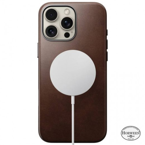 Чехол-накладка (кожаный) Apple iPhone 16 Pro NOMAD Horween® Traditional Leather Case with Magsafe Rustic Brown