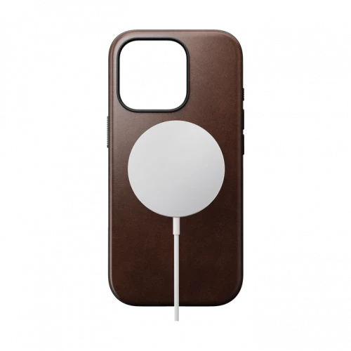 Чехол-накладка (кожаный) Apple iPhone 16 Pro Max NOMAD Horween® Modern Leather Case with Magsafe Rustic Brown