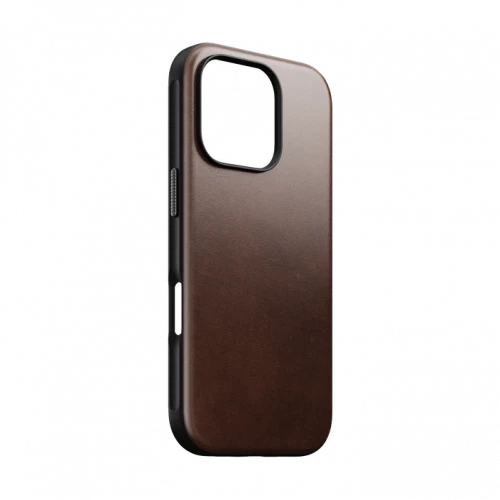 Чехол-накладка (кожаный) Apple iPhone 16 Pro Max NOMAD Horween® Modern Leather Case with Magsafe Rustic Brown