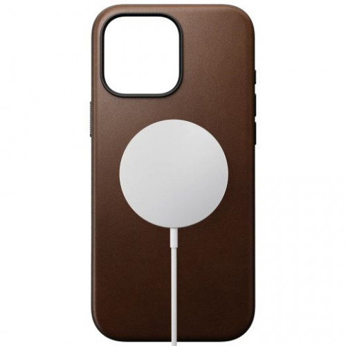 Чохол-накладка (шкіряний) Apple iPhone 16 Pro Max NOMAD Modern Leather Case with Magsafe Brown