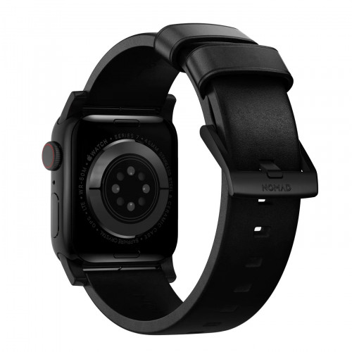 NOMAD Horween® Apple Watch 46/49mm Modern Band Black Hardware Black