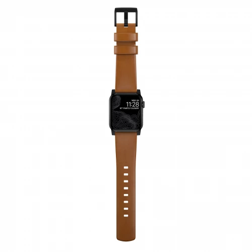 NOMAD Apple Watch 46/49mm Modern Band Black Hardware English Tan