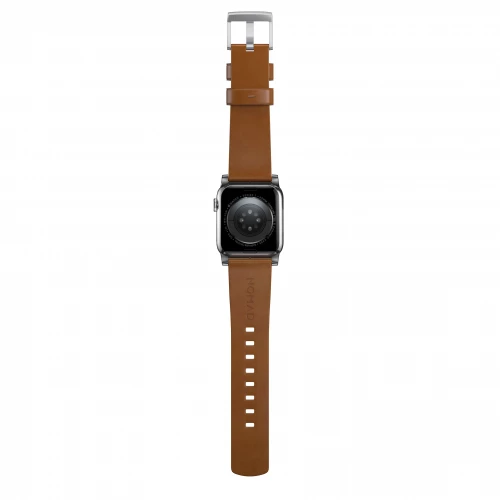 NOMAD Apple Watch 46/49mm Modern Band Silver Hardware English Tan