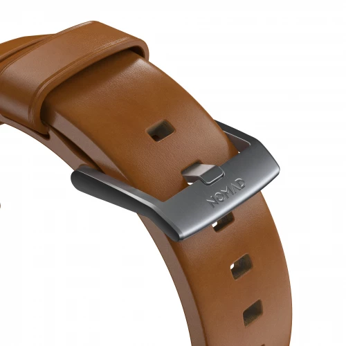 NOMAD Apple Watch 46/49mm Modern Band Silver Hardware English Tan