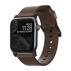 NOMAD Apple Watch 46/49mm Modern Band Black Hardware Brown