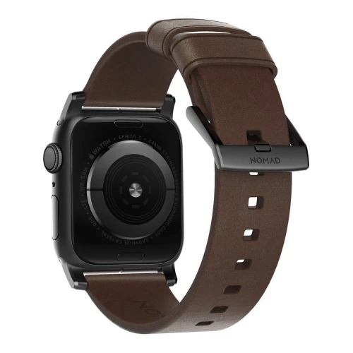 NOMAD Apple Watch 46/49mm Modern Band Black Hardware Brown