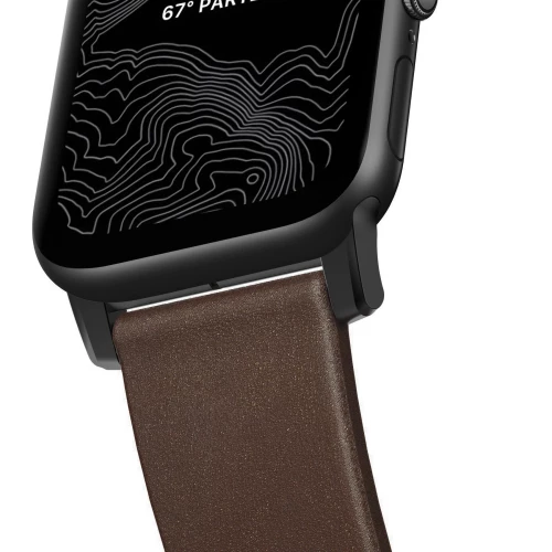 NOMAD Apple Watch 46/49mm Modern Band Black Hardware Brown