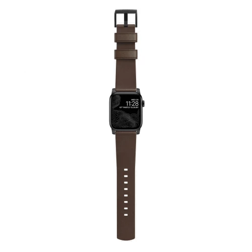 NOMAD Apple Watch 46/49mm Modern Band Black Hardware Brown