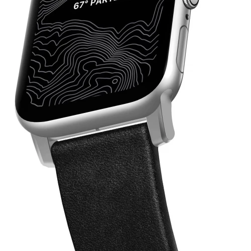 NOMAD Apple Watch 46/49mm Modern Band Silver Hardware Black