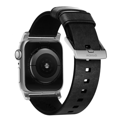 NOMAD Apple Watch 46/49mm Modern Band Silver Hardware Black