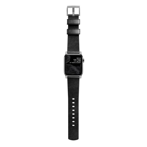 NOMAD Apple Watch 46/49mm Modern Band Silver Hardware Black