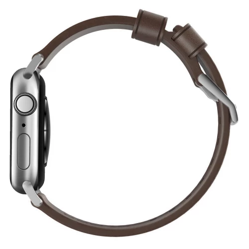 NOMAD Apple Watch 46/49mm Modern Band Silver Hardware Brown