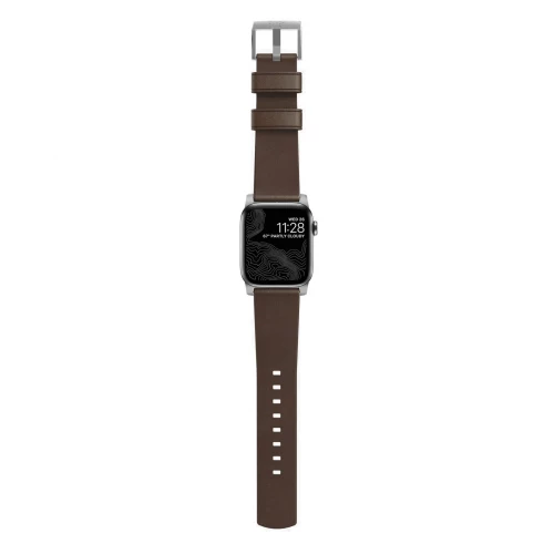 NOMAD Apple Watch 46/49mm Modern Band Silver Hardware Brown
