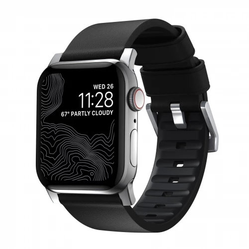 NOMAD Apple Watch 41/42mm Active Band Pro Silver Hardware Black