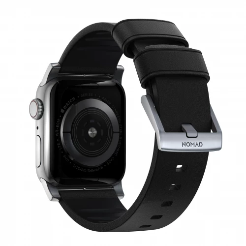 NOMAD Apple Watch 46/49mm Active Band Pro Silver Hardware Black