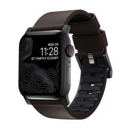 NOMAD Apple Watch 46/49mm Active Band Pro Black Hardware Classic Brown