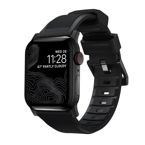 NOMAD Apple Watch 46/49mm Rugged Band Black Hardware Black