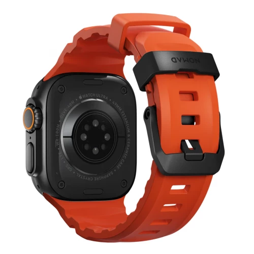 NOMAD Apple Watch 46/49mm Rocky Point Band Black Titanium Hardware Magma