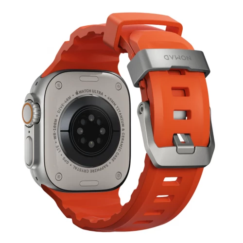 NOMAD Apple Watch 46/49mm Rocky Point Band Natural Titanium Hardware Magma