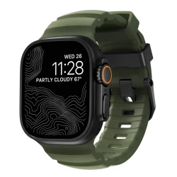 NOMAD Apple Watch 46/49mm Rocky Point Band Black Titanium Hardware Forest