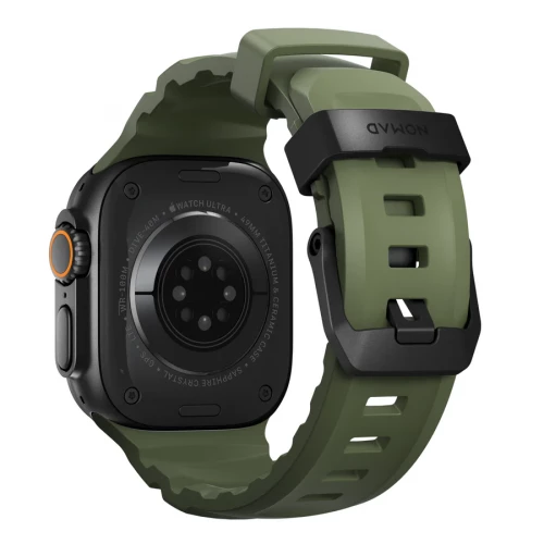 NOMAD Apple Watch 46/49mm Rocky Point Band Black Titanium Hardware Forest