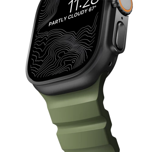 NOMAD Apple Watch 46/49mm Rocky Point Band Black Titanium Hardware Forest