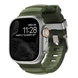 NOMAD Apple Watch 46/49mm Rocky Point Band Natural Titanium Hardware Forest