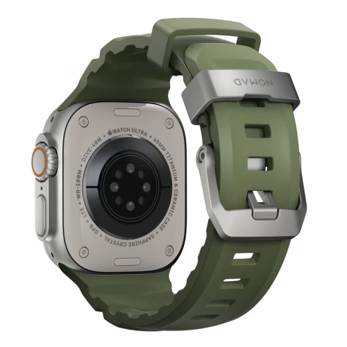 NOMAD Apple Watch 46/49mm Rocky Point Band Natural Titanium Hardware Forest