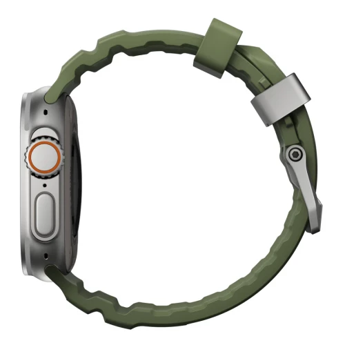 NOMAD Apple Watch 46/49mm Rocky Point Band Natural Titanium Hardware Forest