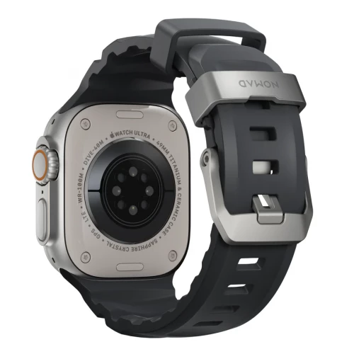 NOMAD Apple Watch 46/49mm Rocky Point Band Natural Titanium Hardware Storm