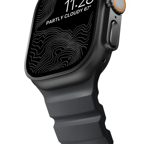 NOMAD Apple Watch 46/49mm Rocky Point Band Black Titanium Hardware Storm