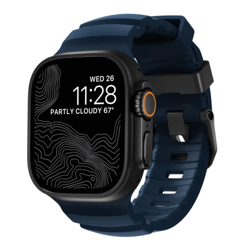 NOMAD Apple Watch 46/49mm Rocky Point Band Black Titanium Hardware Atlantic