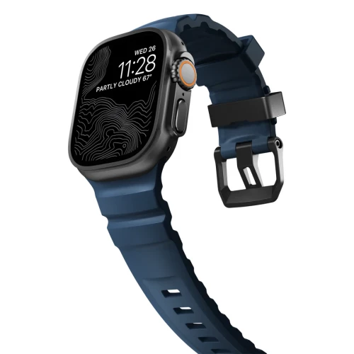 NOMAD Apple Watch 46/49mm Rocky Point Band Black Titanium Hardware Atlantic