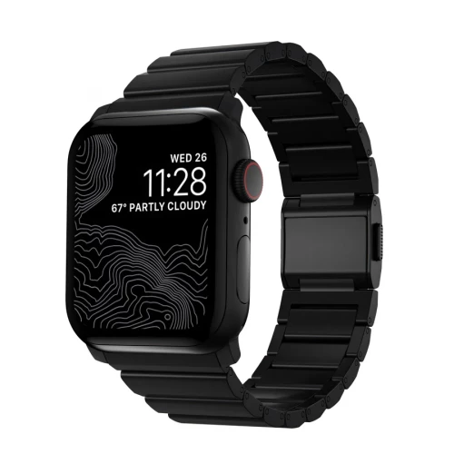 NOMAD Apple Watch 46/49mm Titanium Band Black Hardware Black