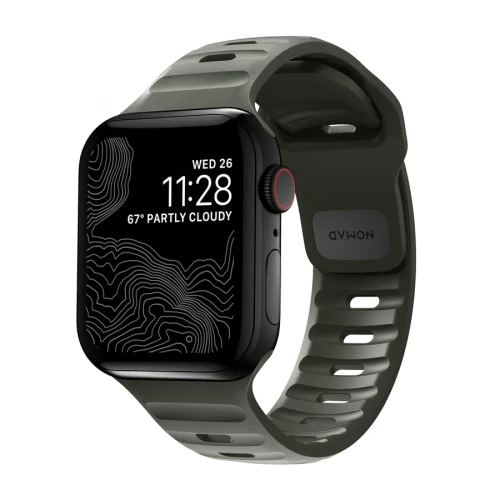 NOMAD Apple Watch 46/49mm Sport Band Waterproof Ash Green