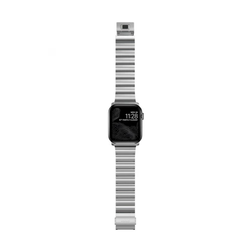 NOMAD Apple Watch 46/49mm Steel Band Silver Hardware Silver