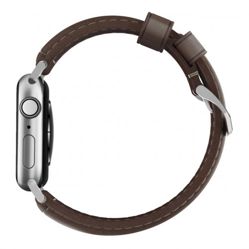 NOMAD Apple Watch 46/49mm Traditional Band Silver Hardware Rustic Brown