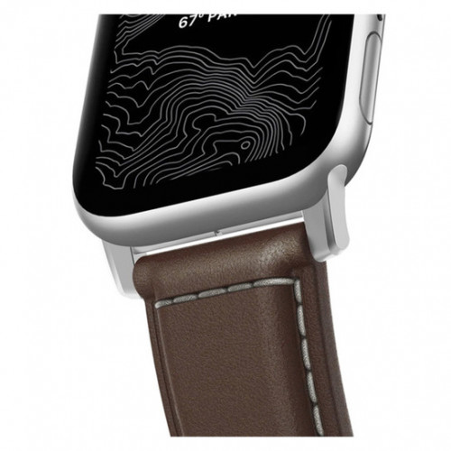 NOMAD Apple Watch 46/49mm Traditional Band Silver Hardware Rustic Brown