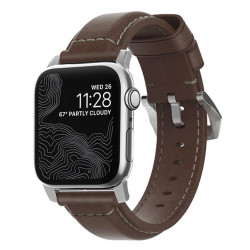 NOMAD Apple Watch 41/42mm Traditional Band Silver Hardware Rustic Brown