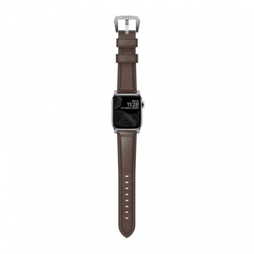 NOMAD Apple Watch 41/42mm Traditional Band Silver Hardware Rustic Brown