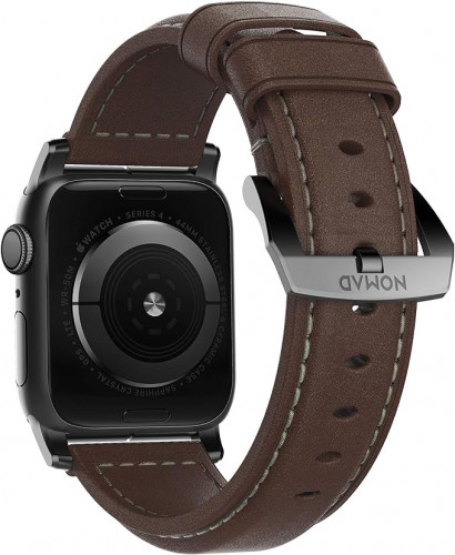 NOMAD Apple Watch 41/42mm Traditional Band Black Hardware Rustic Brown