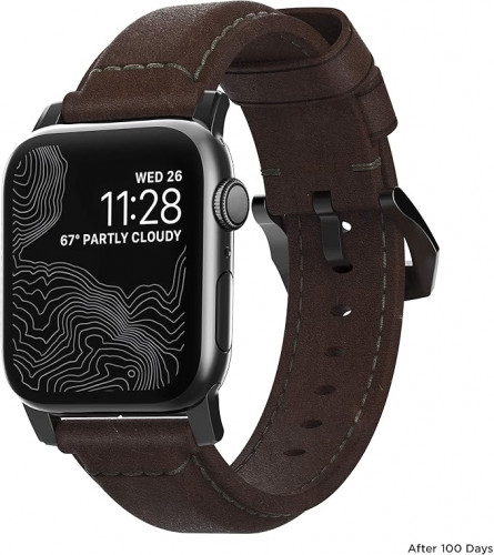 NOMAD Apple Watch 41/42mm Traditional Band Black Hardware Rustic Brown