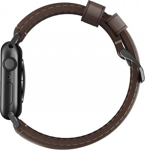 NOMAD Apple Watch 46/49mm Traditional Band Black Hardware Rustic Brown