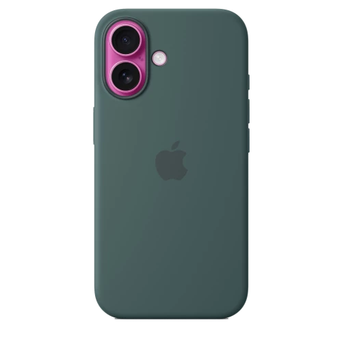 Чехол-накладка (силиконовый) для iPhone 16 Silicone Case High Copy with MagSafe & Button Lake Green