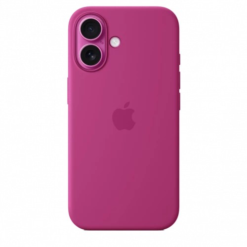 Чехол-накладка (силиконовый) для iPhone 16 Silicone Case High Copy with MagSafe & Button Fuchsia