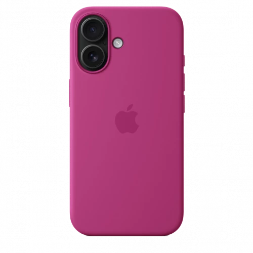 Чехол-накладка (силиконовый) для iPhone 16 Silicone Case High Copy with MagSafe & Button Fuchsia