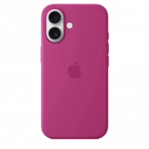 Чехол-накладка (силиконовый) для iPhone 16 Silicone Case High Copy with MagSafe & Button Fuchsia